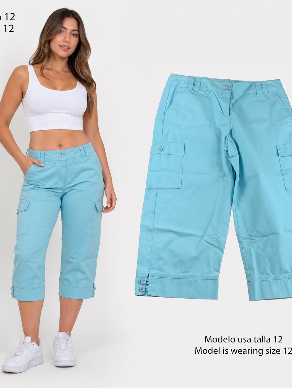 Izod Turquoise Women's Cotton Capris size 12
